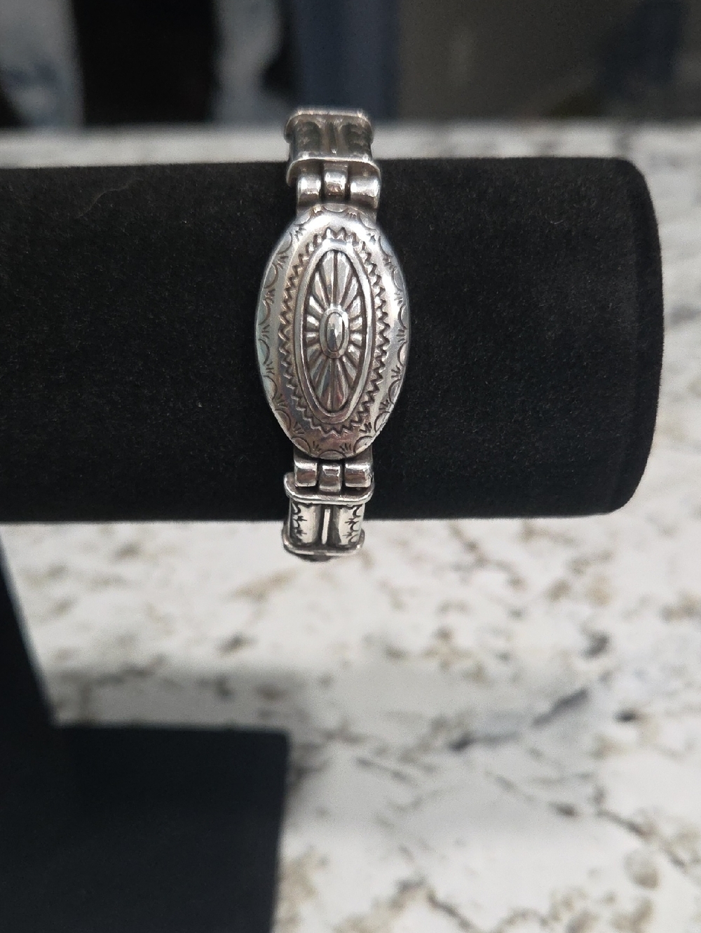 Brighton Silver Tone And Leather Band 8 Inch Adjustable